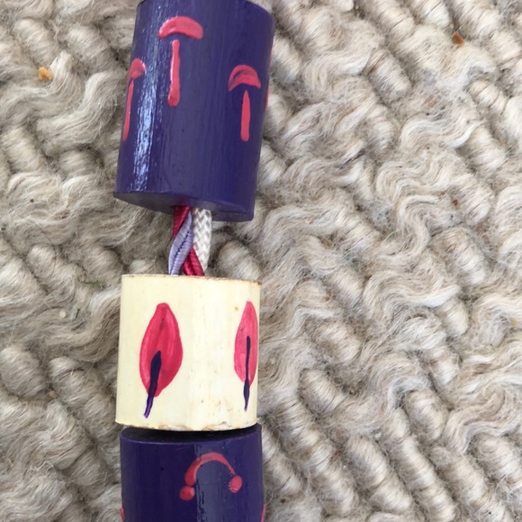 vintage boho wood bead belt - Picture 6 of 11